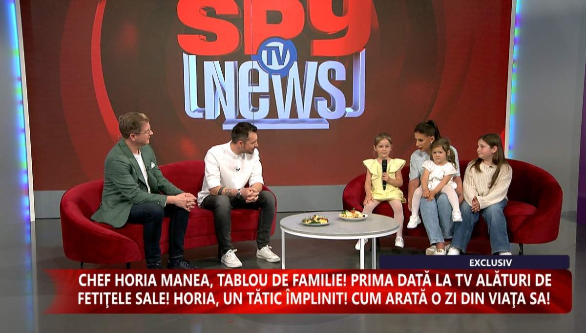 De 1 iunie, în exclusivitate, Chef Horia Manea vine în platoul "Spynews TV" cu cele 3 fetiţe. Moment special alături de familie