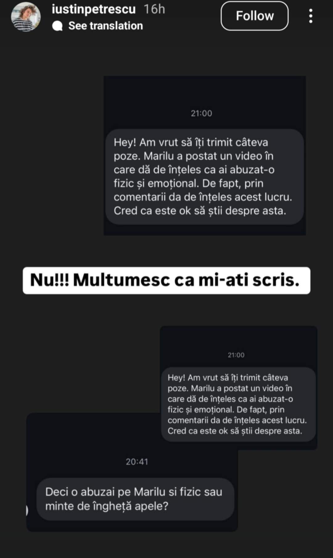 mesajul lui Iustin Petrescu