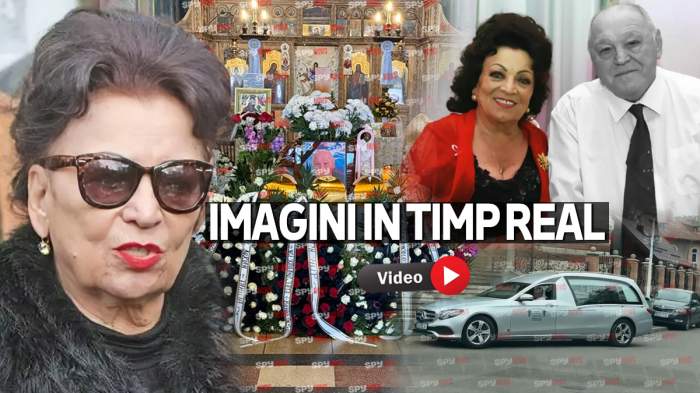 EXCLUSIV. Imagini dureroase de la înmormântarea lui Mircea Cîmpeanu! Familia și vedetele își iau rămas bun | VIDEO