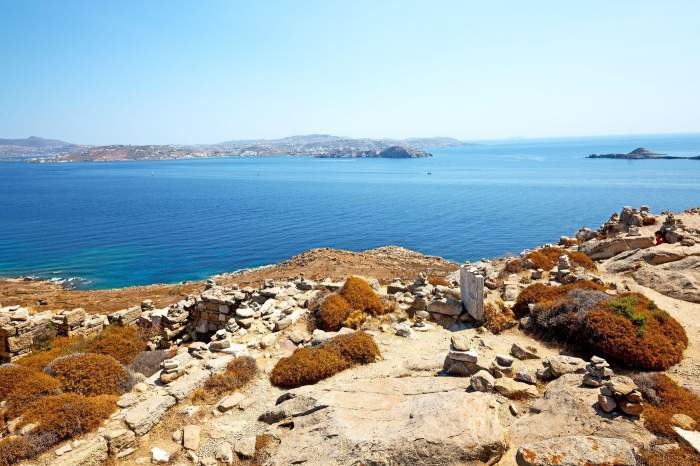 Celebru în delos grecia istoriecal acropolis ruina site-ul