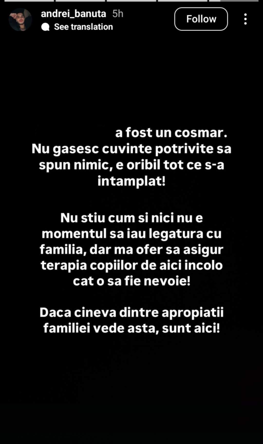mesajul lui Andrei Bănuță