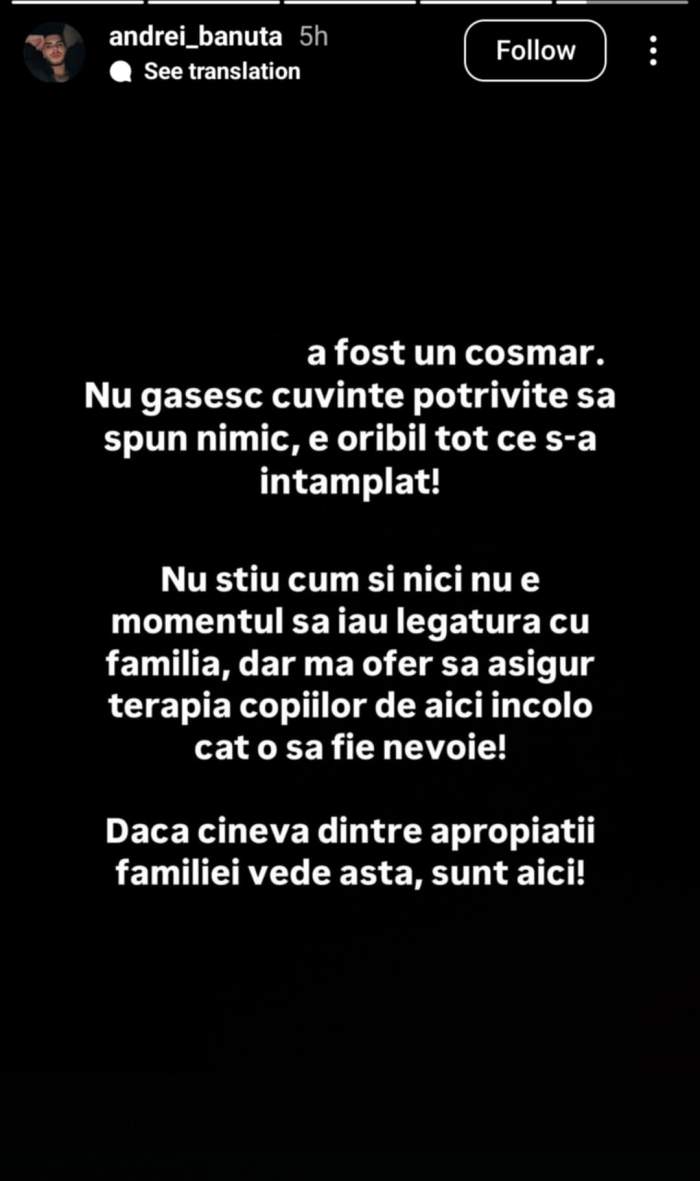 mesajul lui Andrei Bănuță