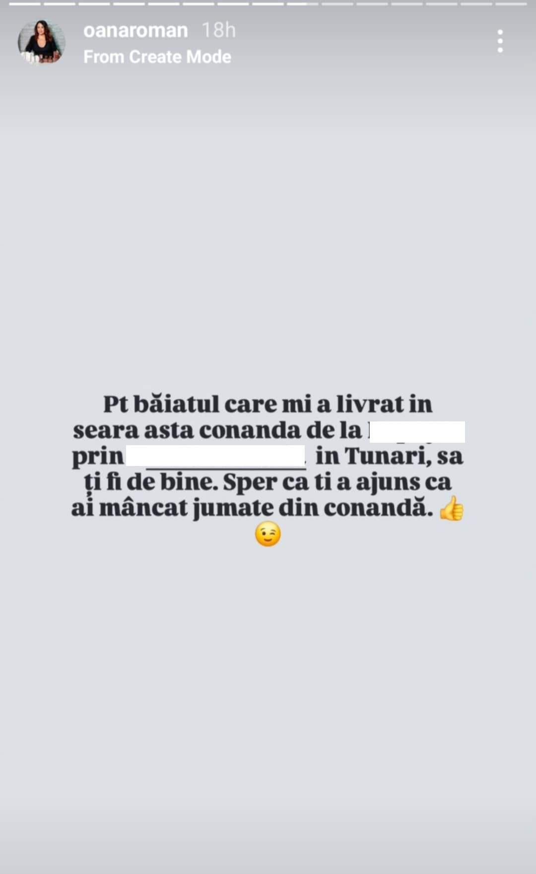 mesajul Oanei Roman