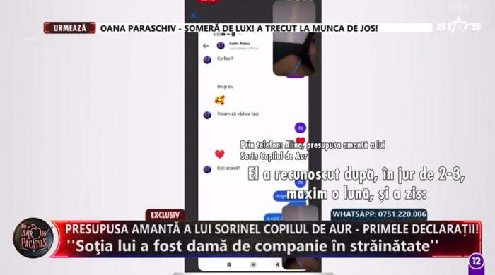 Conversații explozive între Sorinel Copilul de Aur și presupusa amantă