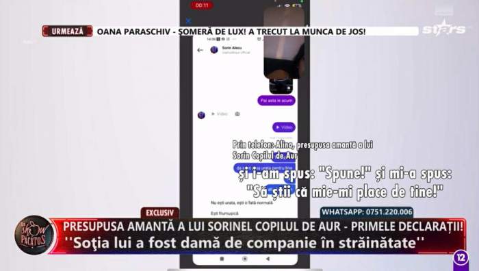 Conversații explozive între Sorinel Copilul de Aur și presupusa amantă