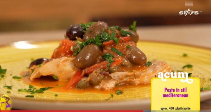 Pește în stil mediteranean după rețeta lui Chef Horia Manea. Ingredientul secret pentru un preparat delicios