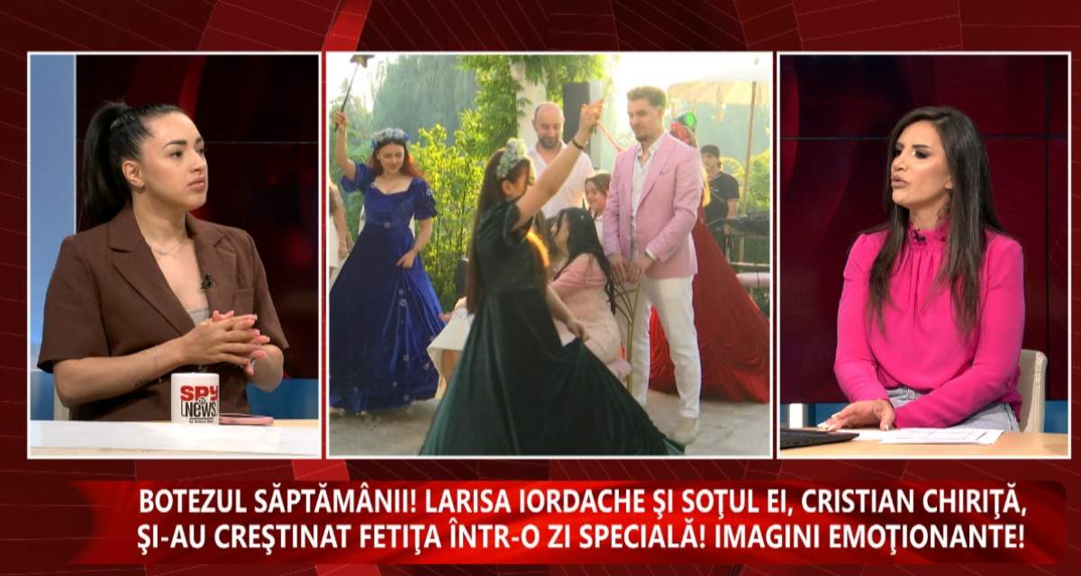 Gest emoționant la botezul fiicei lor, Amira. Larisa Iordache:  „Am marcat prezența ei printr-un scaun plin cu floricele”