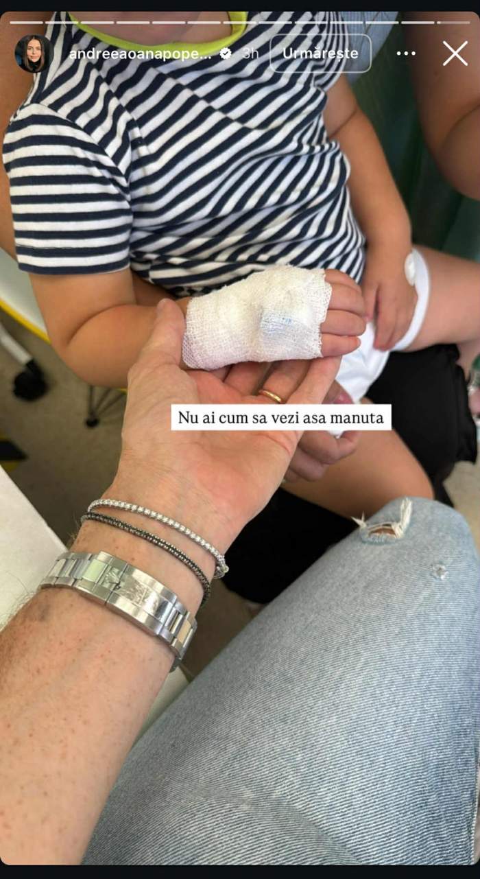Fiul cel mic al Andreei Popescu a ajuns la spital