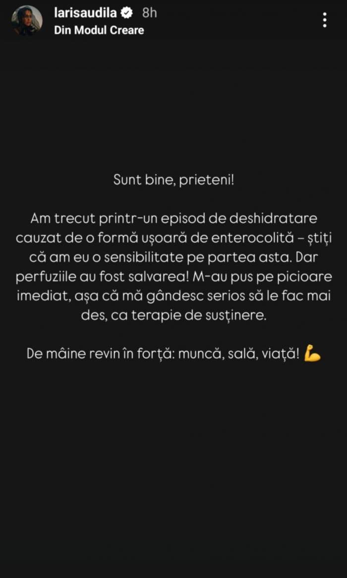 mesajul Larisei Udilă