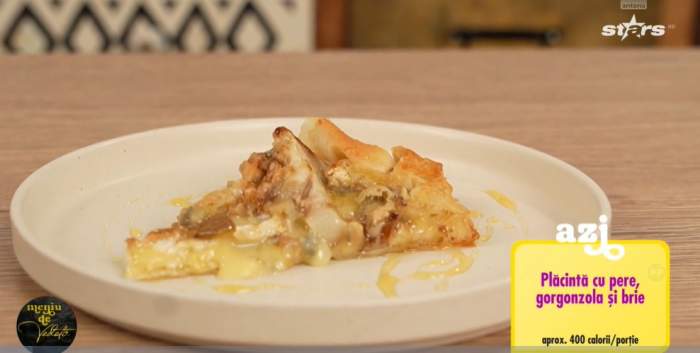 Plăcintă cu pere, gorgonzola și brie