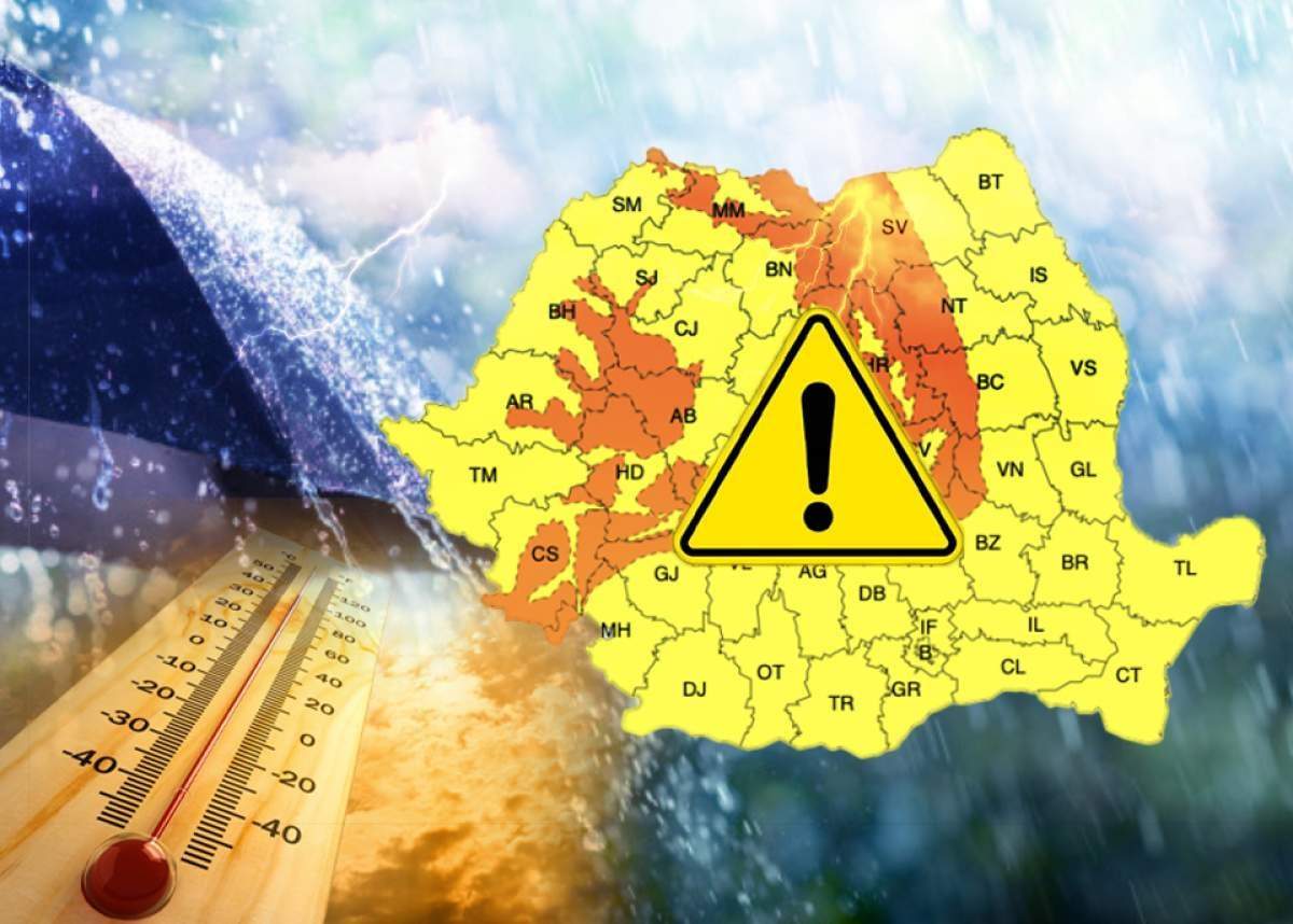 ANM, anunț de ultimă oră! A fost emis cod portocaliu și galben! Urmează ploi torențiale și val de căldură intensă