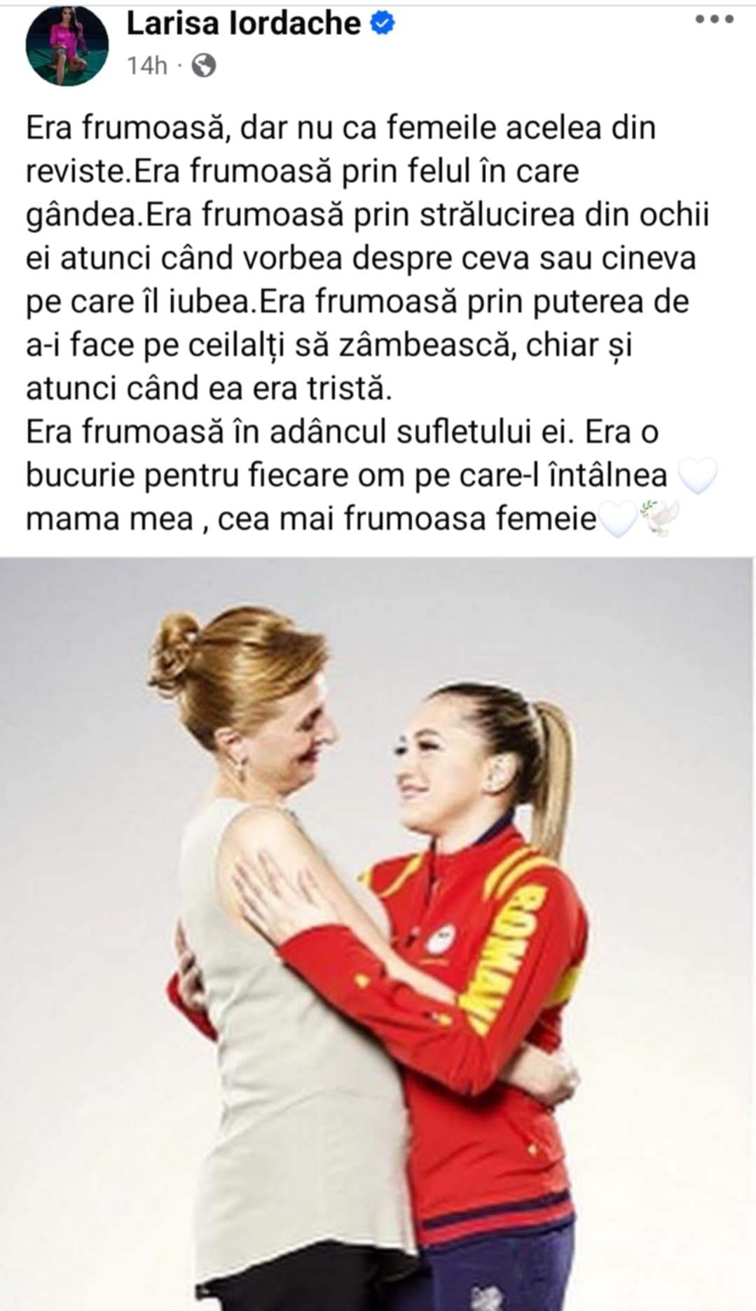 mesajul Larisei Iordache pentru mama ei