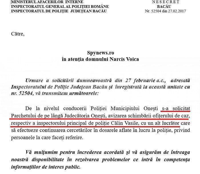 Ilegalitățile de la Poliția Onești! Înregistrare bombă cu ofițerul acuzat că a mușamalizat dosarul lui Robert Lupu!