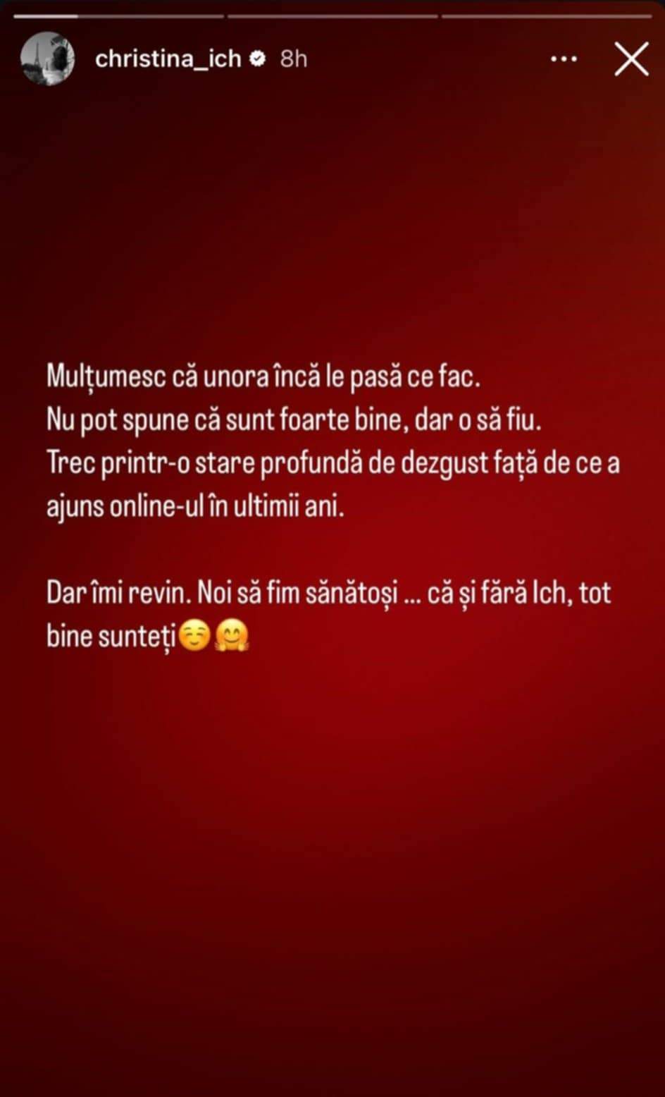 mesajul Christinei Ich