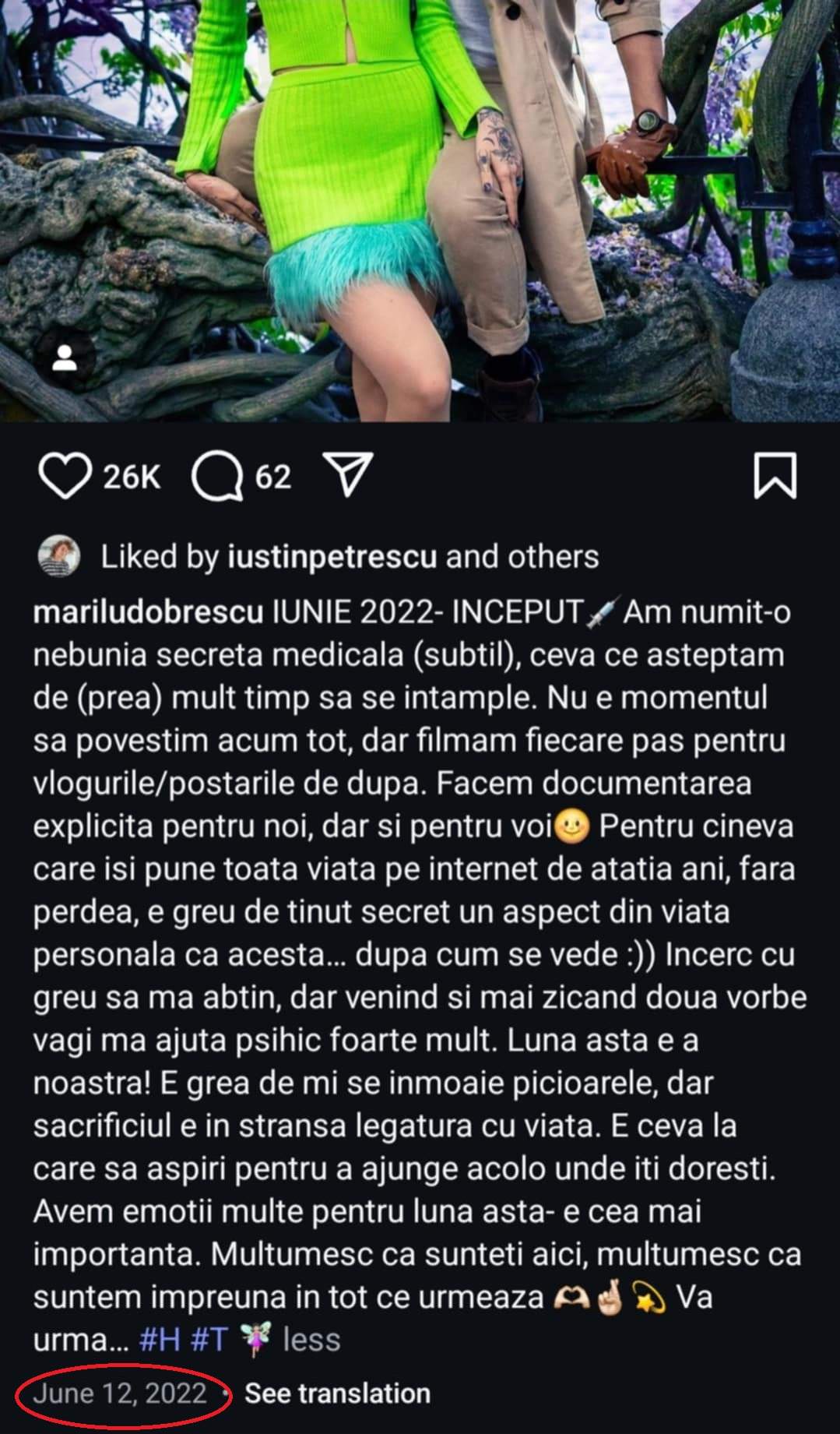 postarea lui Marilu Dobrescu