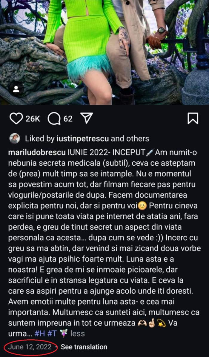 postarea lui Marilu Dobrescu