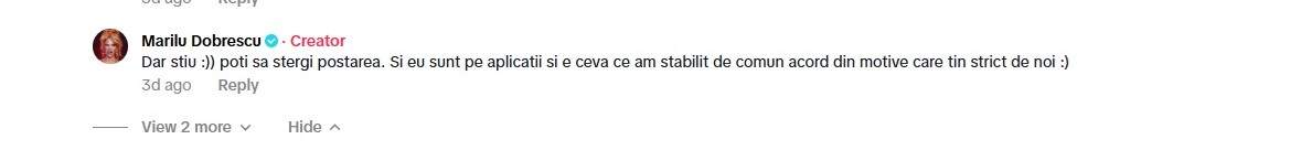răspunsul lui Marilu Dobrescu