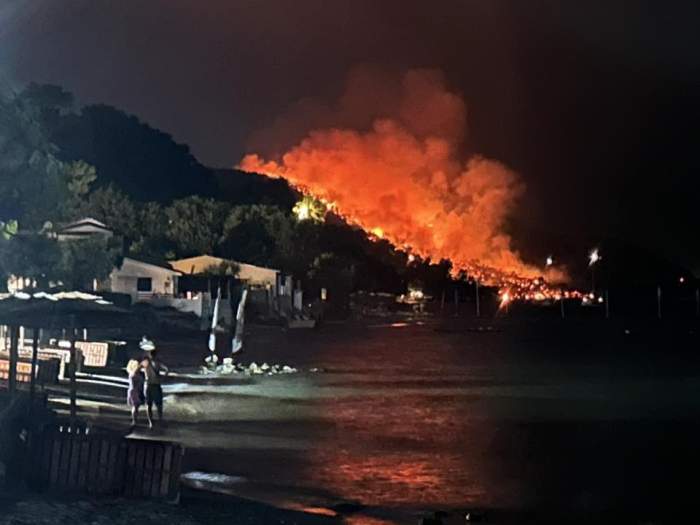 incendiu pe Thassos în Grecia