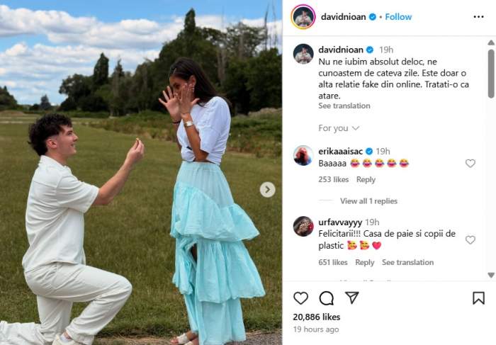 Cine e tânărul care a îngenuncheat în fața  Ramonei Olaru și i-a pus inelul pe deget. Totul a fost surprins în imagini | FOTO