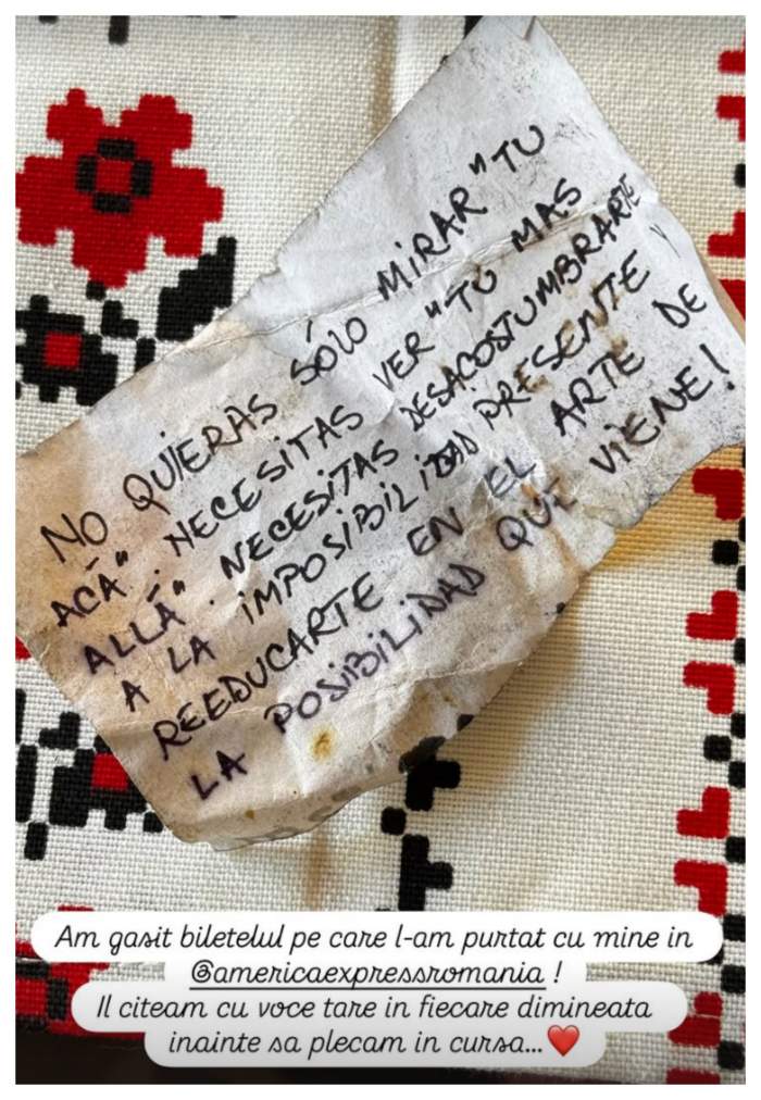 Mesajul pe care Giulia Anghelescu îl citea zilnic când era în America Express. Cât a mult a ajutat-o în competiție