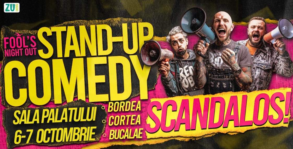 SCANDALOS! Fool’s Night Out revine la Sala Palatului. Bordea, Cortea și Bucălae adună gașca pentru cel mai mare show de stand-up din toamnă