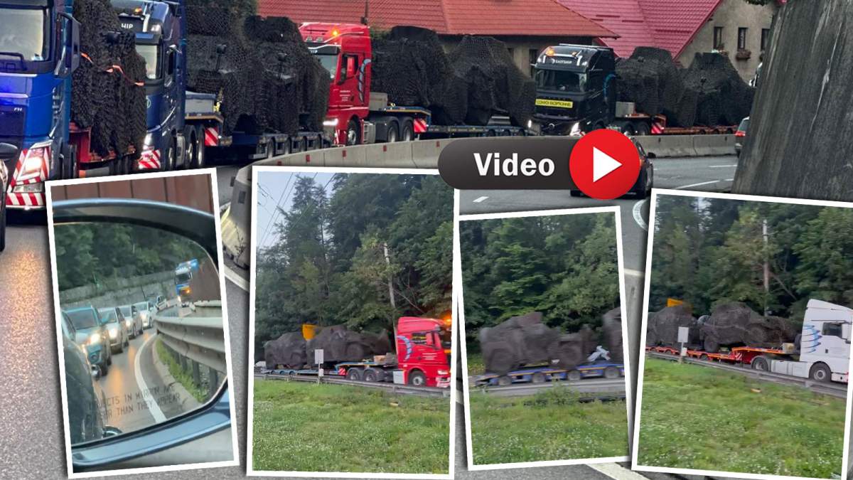 Convoi cu poliție și tancuri pe Valea Prahovei! Șoferii au condus bară la bară. Imagini exclusive | VIDEO
