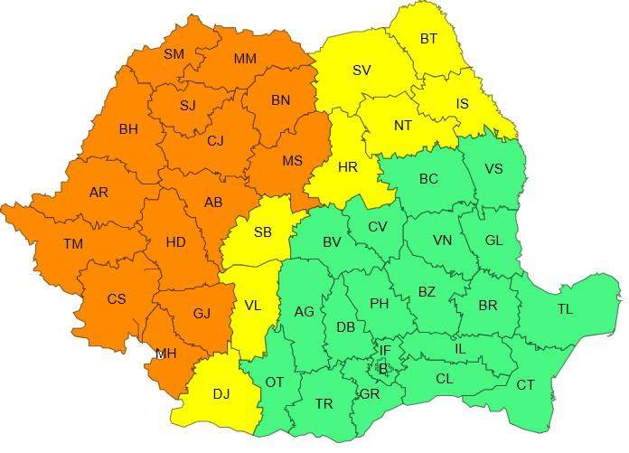 harta județelor afectate