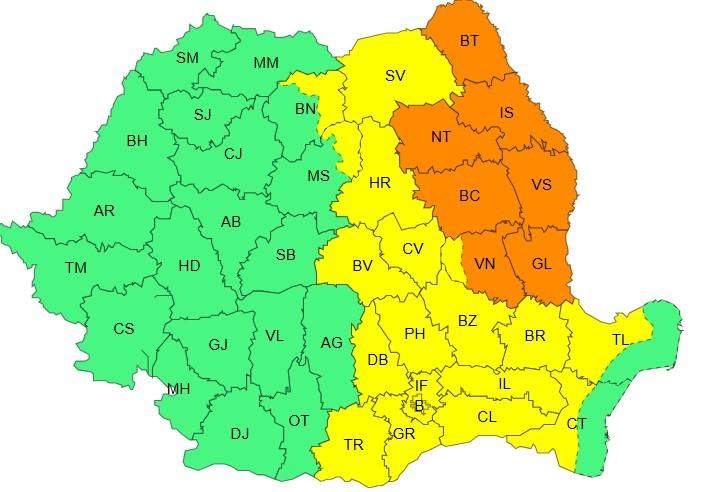 harta județelor afectate