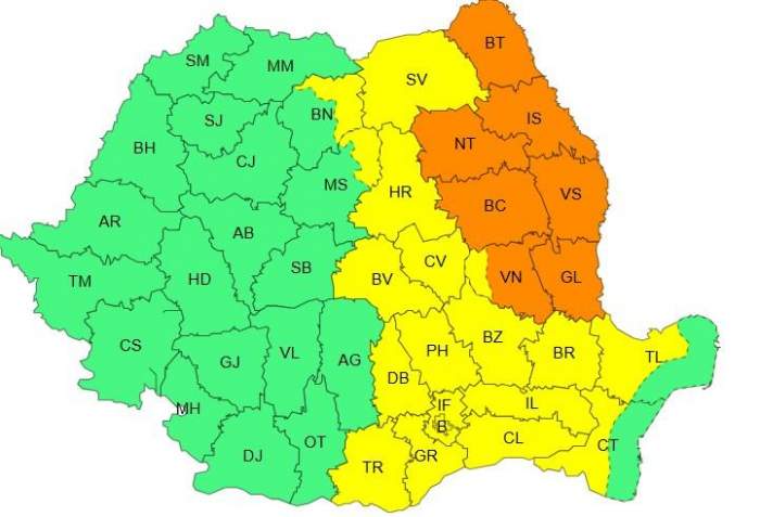 harta județelor afectate
