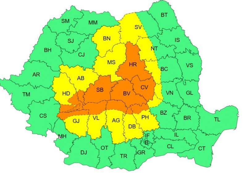 harta județelor afectate