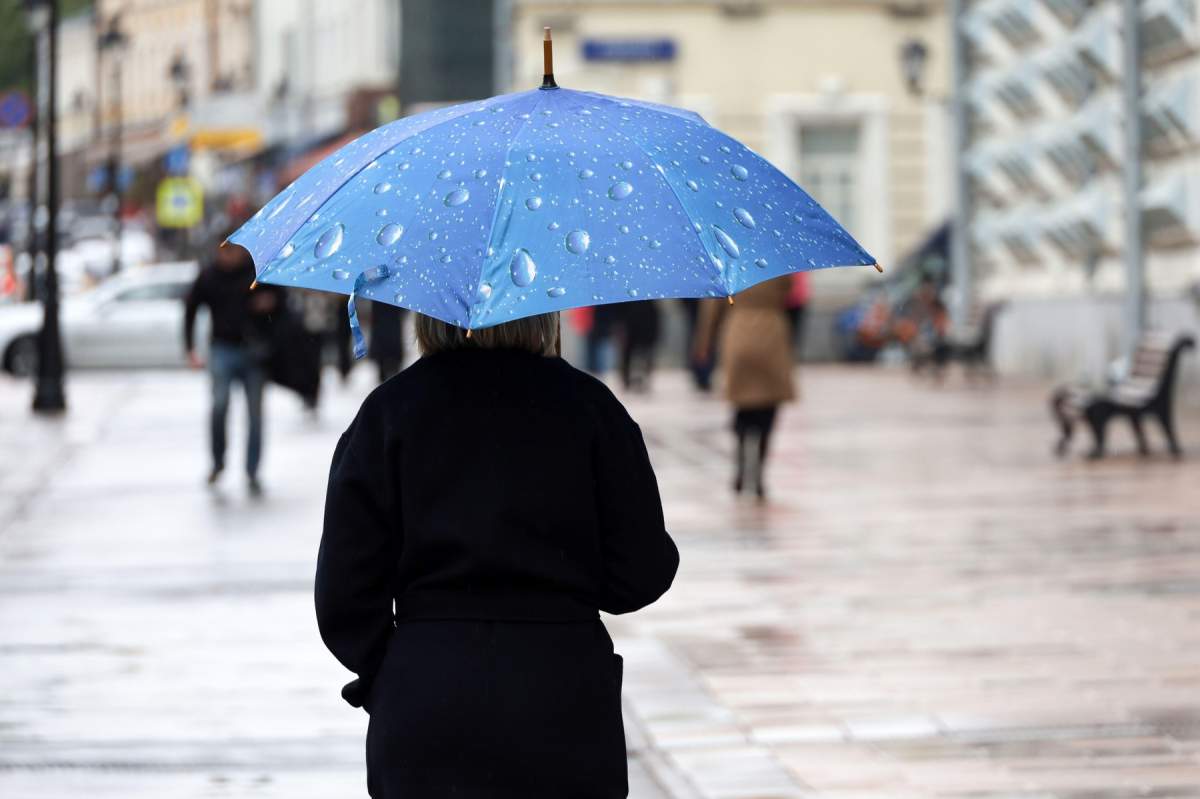 o femeie cu umbrelă