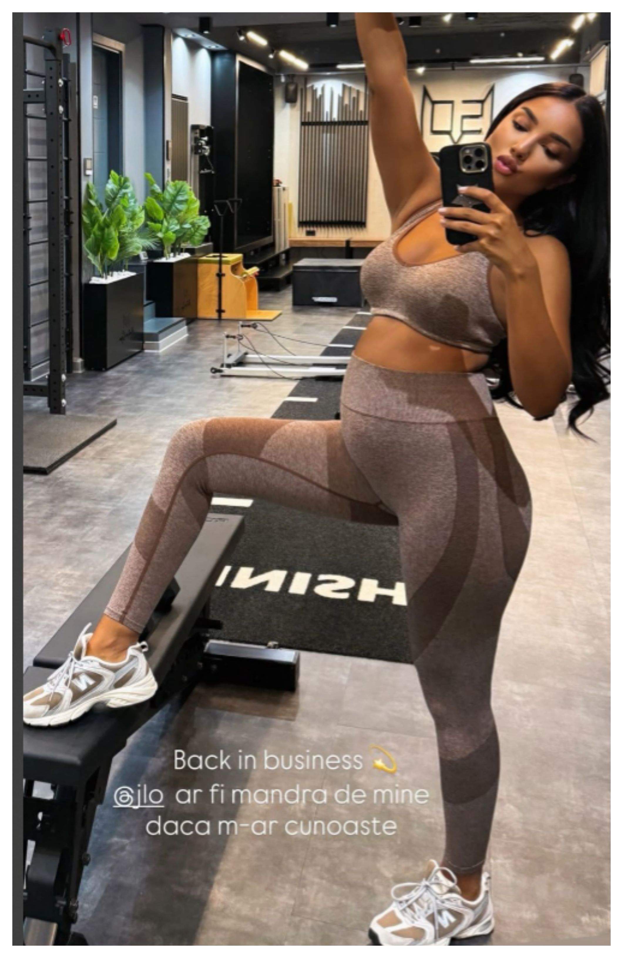 Cum arată burtica de graviduță a Larisei Udilă. Influencerița nu s-a lăsat de sala de fitness | FOTO