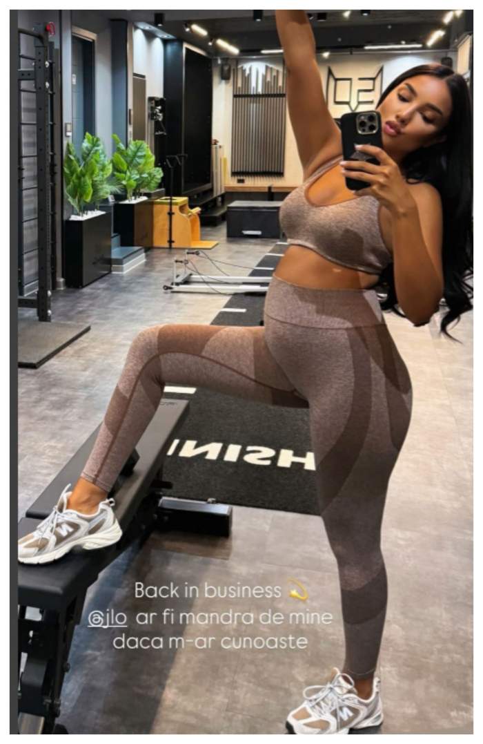 Cum arată burtica de graviduță a Larisei Udilă. Influencerița nu s-a lăsat de sala de fitness | FOTO