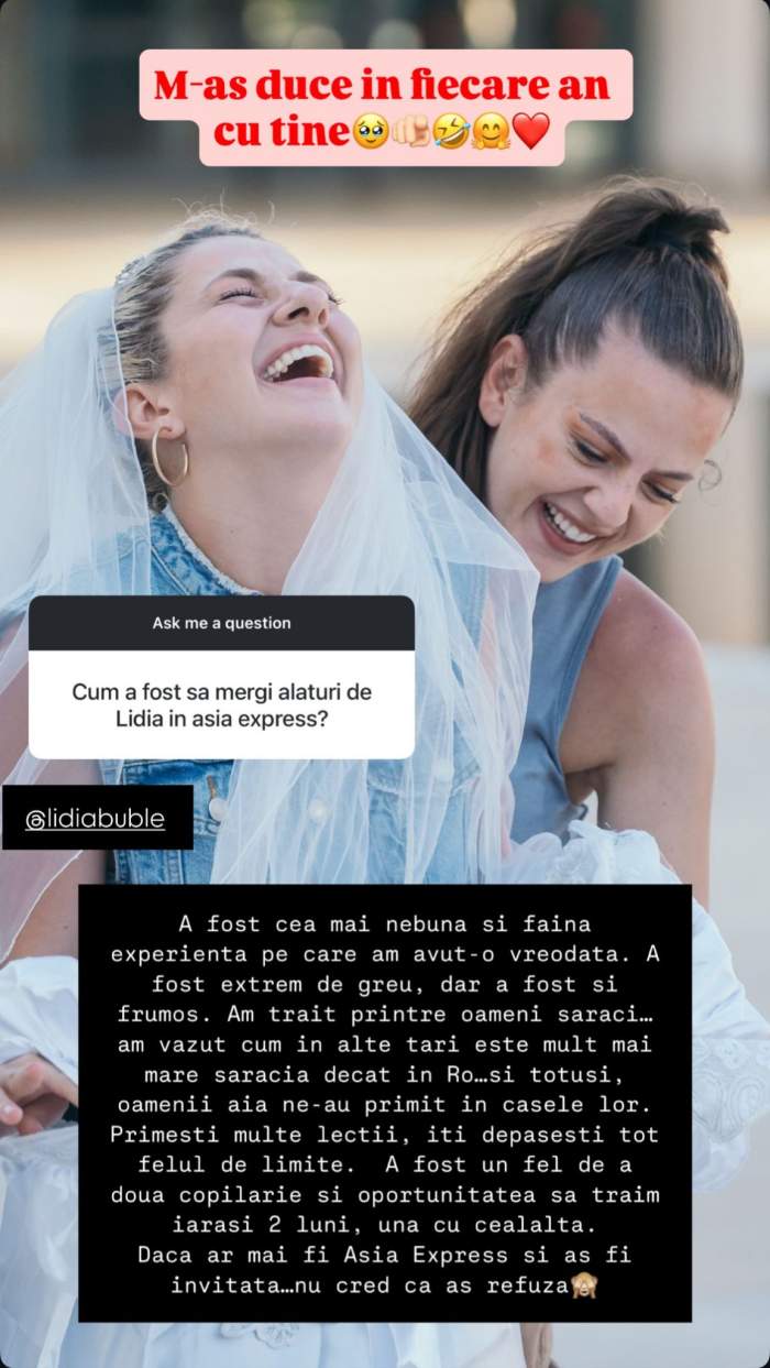 Ce spune Estera despre experiența Asia Express, trăită cu sora ei, Lidia Buble. Amintirile pe care le are despre competiție: „Un fel de copilărie”