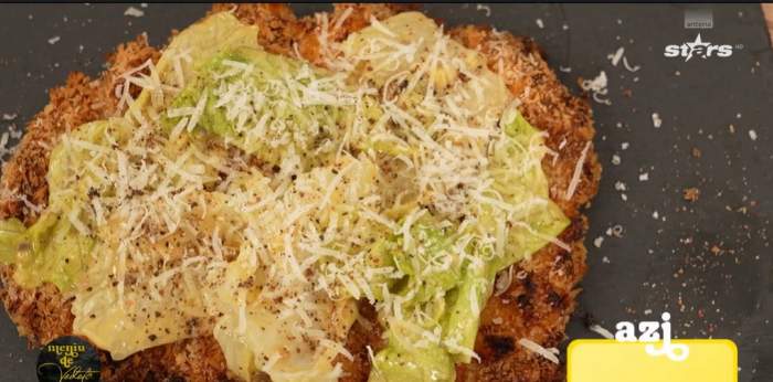 Șnițel de pui cu salată Caesar. Rețeta simplă și delicioasă a lui Chef Horia Manea