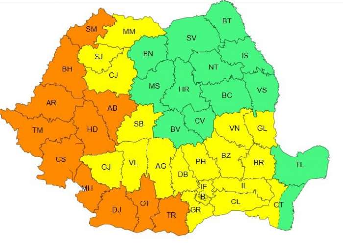 harta județelor afectate