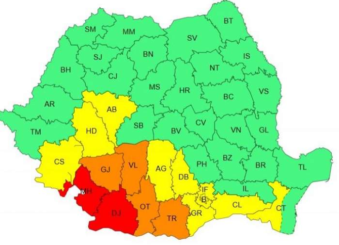 harta județelor afectate