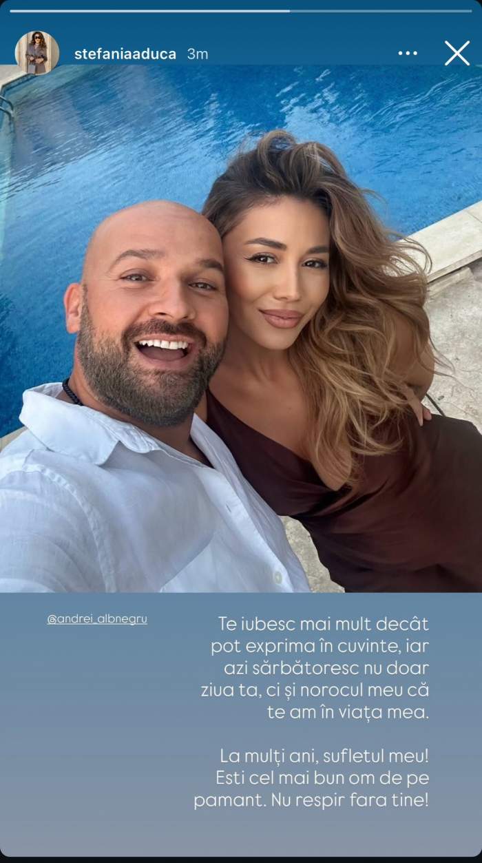 Iubita lui Andrei Ștefănescu, Ștefania, urare siropoasă pentru prezentatorul Summer Star. Artistul a împlinit 48 de ani: "Nu respir fără tine..." | FOTO