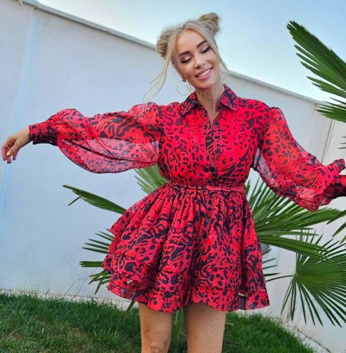annes in rochie rosie