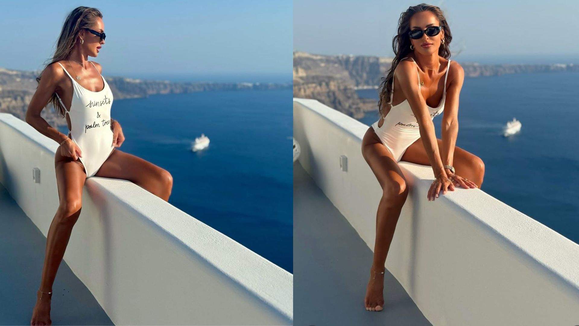 Diana Munteanu arată demențial în costum de baie! Prezentatoarea de la Neața îți taie răsuflarea cu silueta de vis, în vacanța din Santorini | FOTO