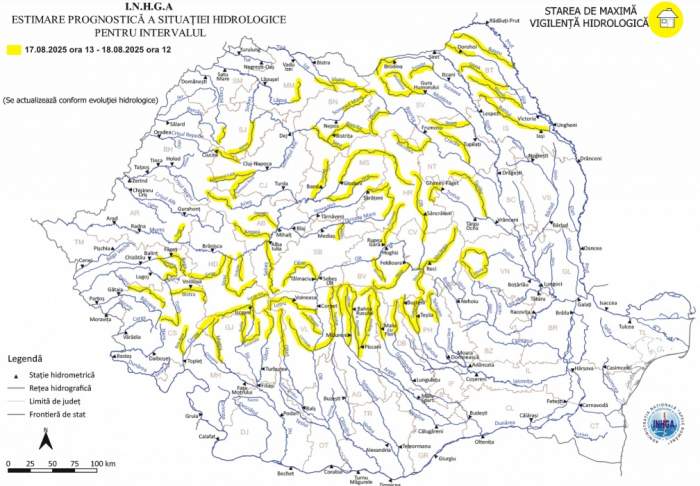 harta romaniei atentionari ingha