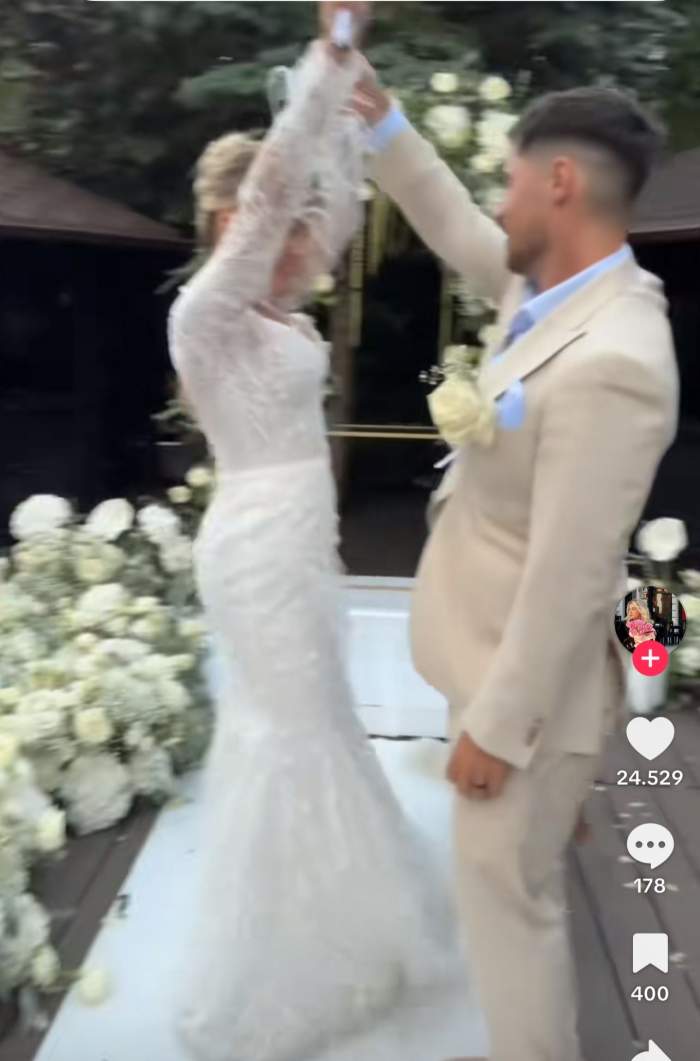 Lorena Popa, celebra tiktokeriță, s-a măritat! Imagini inedite de la nuntă! Ce rochie a ales | FOTO