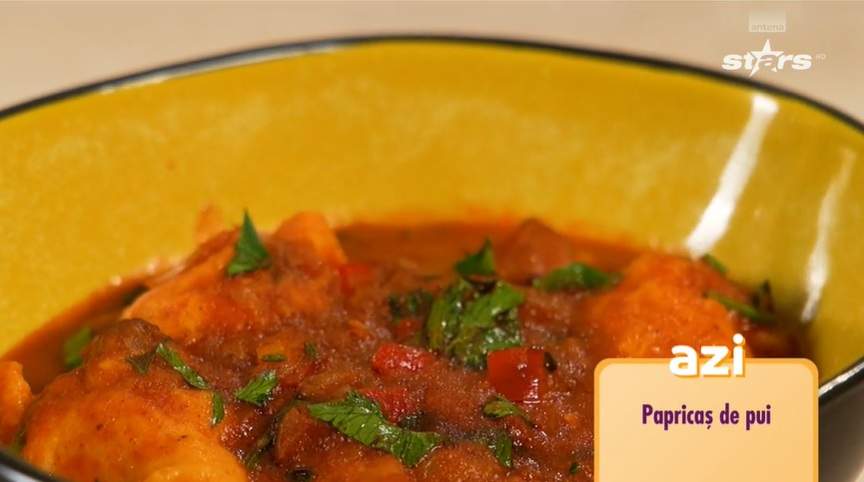 Papricaş de pui după rețeta lui Chef Horia Manea. Pașii pe care trebuie să îi urmezi pentru a obține un preparat delicios