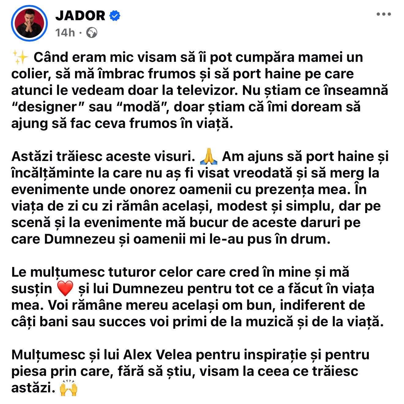 Jador, mesaj emoționant! Ce și-a dorit cel mai mult în copilărie! Are legătură cu mama artistului