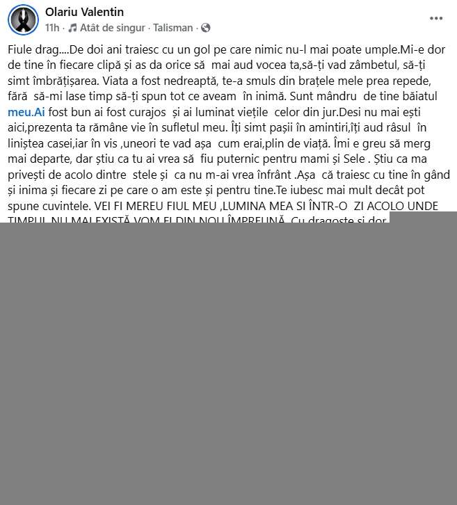Tatăl lui Sebi Olariu, mesaj dureros în ziua în care se împlinesc doi ani de când și-a pierdut fiul. Bărbatul suferă enorm: "Mi-e dor de tine..." | FOTO