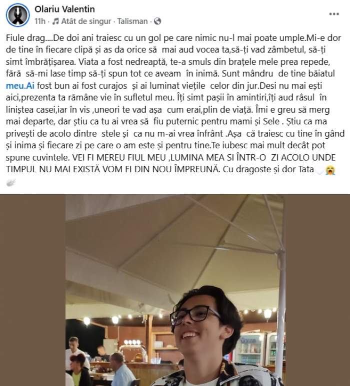 Tatăl lui Sebi Olariu, mesaj dureros în ziua în care se împlinesc doi ani de când și-a pierdut fiul. Bărbatul suferă enorm: "Mi-e dor de tine..." | FOTO