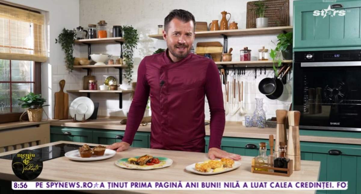 Meniul complet al lui Chef Horia Manea: plăcintă cu unt, pui franțuzesc și prăjitură cu ness. Află rețetele pas cu pas
