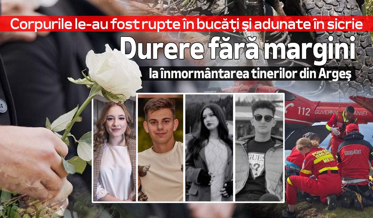 Corpurile le-au fost rupte în bucăți și adunate în sicrie. Durere fără margini la înmormântarea tinerilor din Argeș