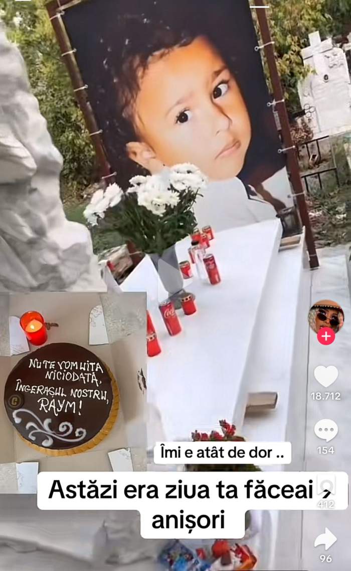 Cristina Pucean, mesaj sfâșietor, de la mormântul nepotului ei! Raym ar fi împlinit 9 ani | VIDEO