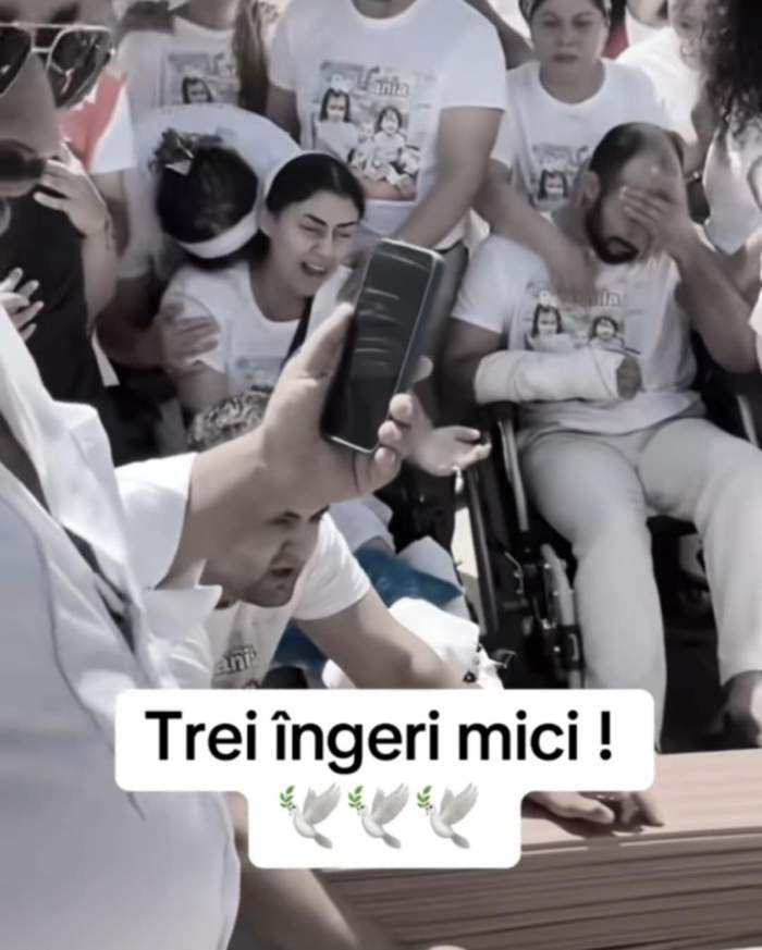 Noemi și Bogdan la înmormântarea copiilor lor
